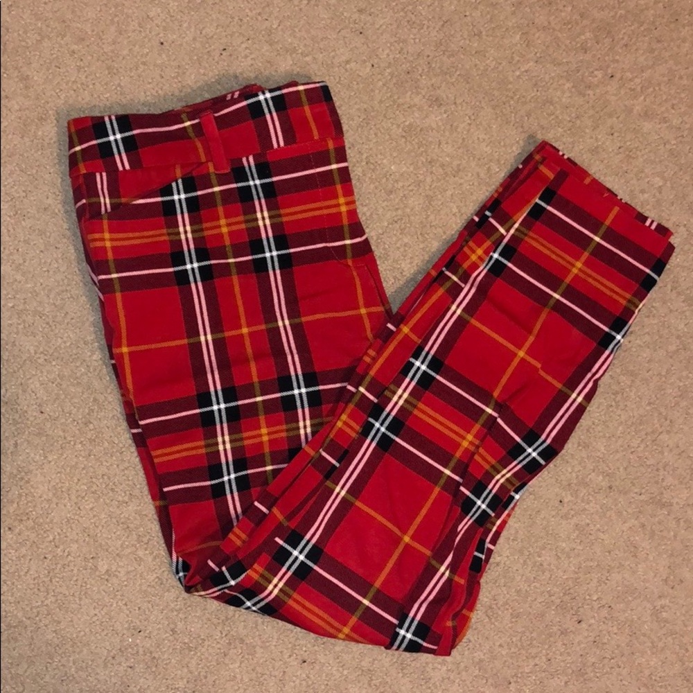 Red Plaid NY&C Pants- Size 10